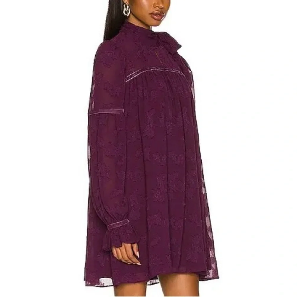 NWT Revolve Tularosa Sienna Purple Lace Long Sleeve Mini Dress Size‎ XL